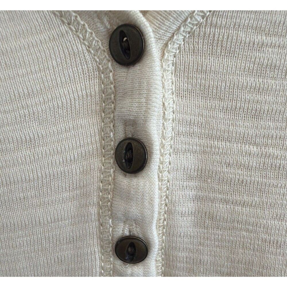 Chaps Womens M Henley Shirt Ivory Lace Trim Western Boho Soft Girl Cottage Rodeo - Picture 5 of 16